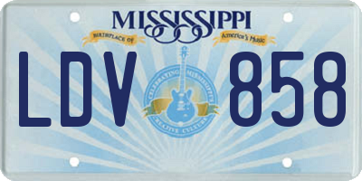 MS license plate LDV858