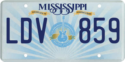 MS license plate LDV859
