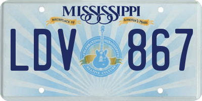 MS license plate LDV867