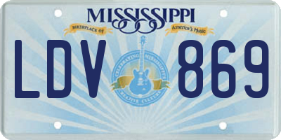 MS license plate LDV869