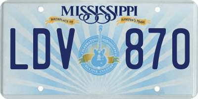 MS license plate LDV870