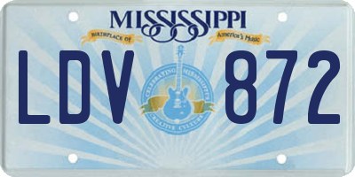 MS license plate LDV872