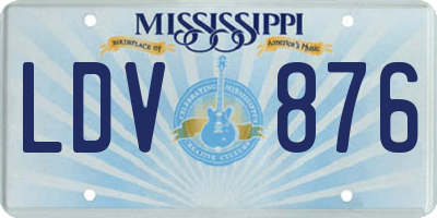MS license plate LDV876