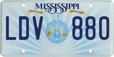 MS license plate LDV880