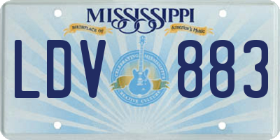 MS license plate LDV883