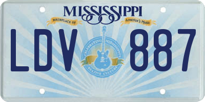 MS license plate LDV887