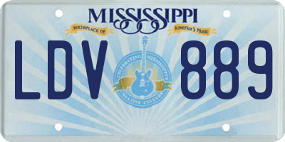MS license plate LDV889