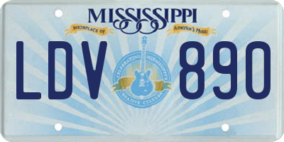 MS license plate LDV890