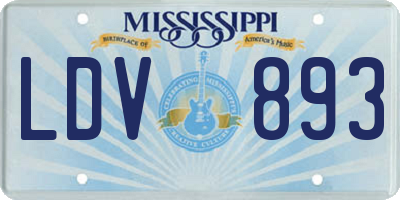MS license plate LDV893