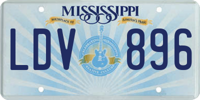 MS license plate LDV896