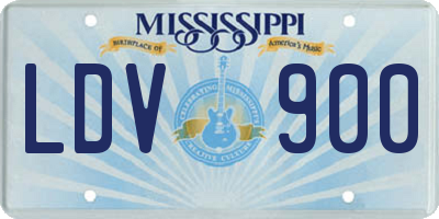 MS license plate LDV900