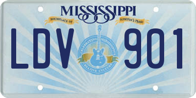 MS license plate LDV901