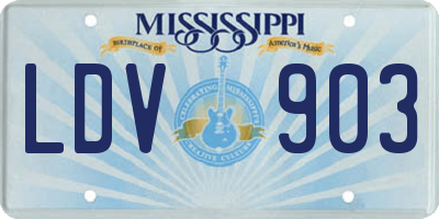 MS license plate LDV903