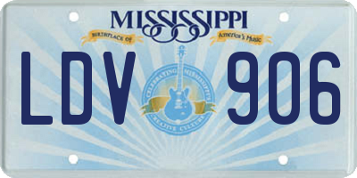 MS license plate LDV906