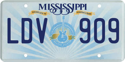 MS license plate LDV909