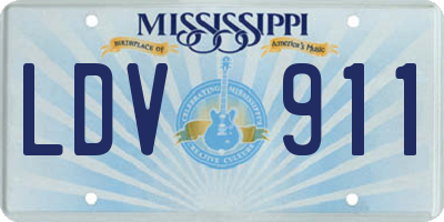 MS license plate LDV911