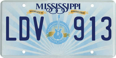 MS license plate LDV913