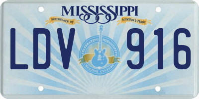 MS license plate LDV916