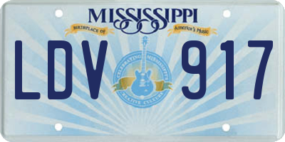 MS license plate LDV917
