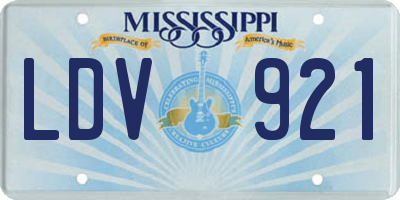 MS license plate LDV921