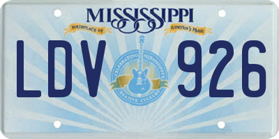 MS license plate LDV926