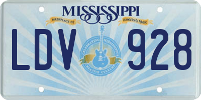 MS license plate LDV928