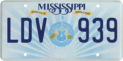 MS license plate LDV939