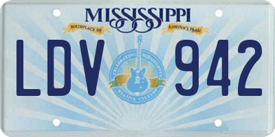MS license plate LDV942