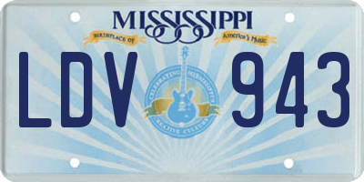 MS license plate LDV943