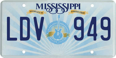 MS license plate LDV949