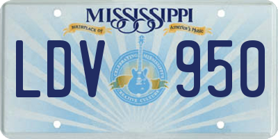 MS license plate LDV950