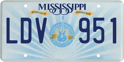 MS license plate LDV951