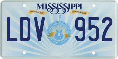 MS license plate LDV952