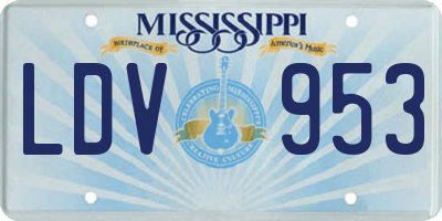 MS license plate LDV953