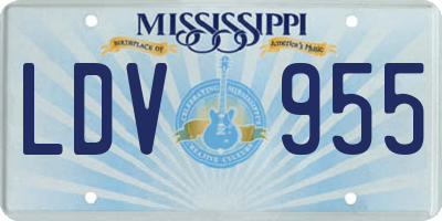 MS license plate LDV955