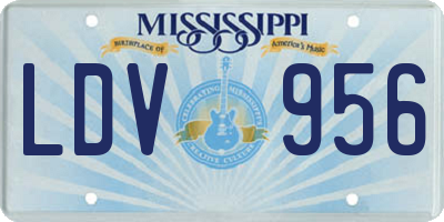 MS license plate LDV956