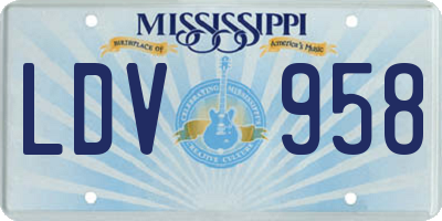 MS license plate LDV958