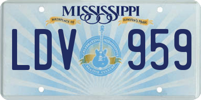 MS license plate LDV959