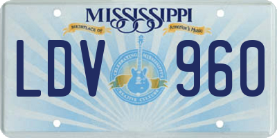 MS license plate LDV960