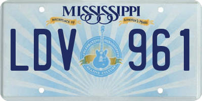 MS license plate LDV961