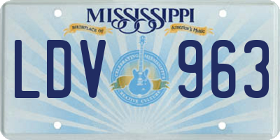 MS license plate LDV963