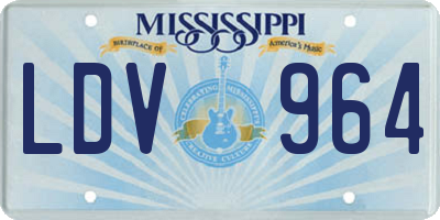 MS license plate LDV964