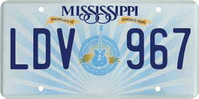 MS license plate LDV967