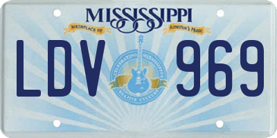 MS license plate LDV969