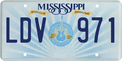 MS license plate LDV971