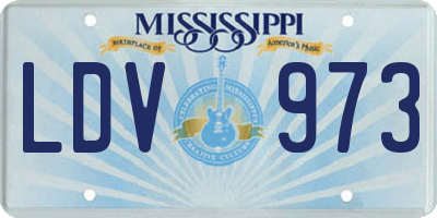 MS license plate LDV973