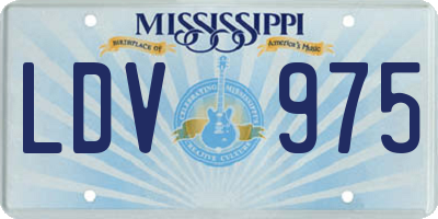 MS license plate LDV975