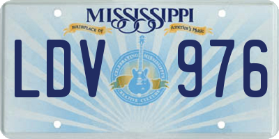 MS license plate LDV976