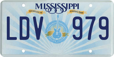 MS license plate LDV979