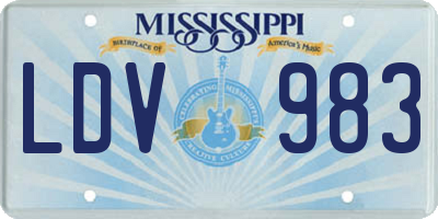 MS license plate LDV983